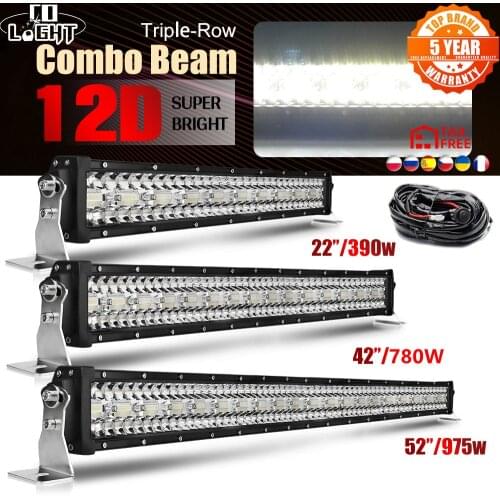CO LIGHT Super Bright 22" 32" 42" 52" 4x4 Led Light Bar Offroad Spot Flood Combo Beam 3-Row Led Work Light Truck ATV SUV 12V 24V