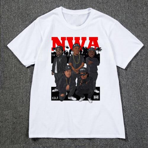 Fashion Men Print N.W.A Straight Outta Compton T Shirt O-Neck Short Sleeves Summer NWA Hip Hop Cool Top Tee
