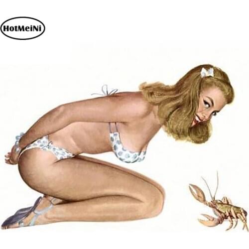 HotMeiNi 13cm x 8.5cm Car StylingI Pin Up Girl Sticker Graphics Vintage Sexy Waterproof Bumper Car Stickers Accessories