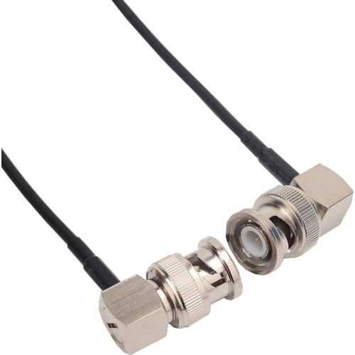 OD 2.5mm 75 Ohm BNC Male to BNC Male Plug Dual Right Angle Coaxial Cable Adapter 6G 4K for SDI Camcorder Video Camera Monitor