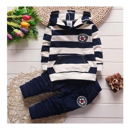 BibiCola Infants Baby Boys Clothes Set Kids Autumn Spring Coat+Top+Pants 3 pcs Set Toddler Clothing Set Baby Boys Tracksuit Set