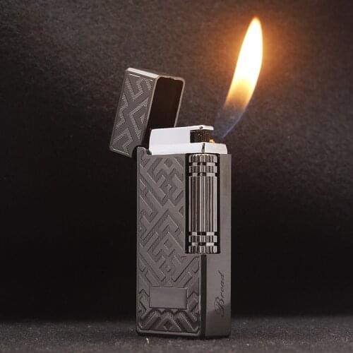 Flint Free Fire Grinding wheel Lighter Metal Gas PING Bright Sound Lighter Butane Cigarette Cigar Pipe Lighter Gadgets For Man