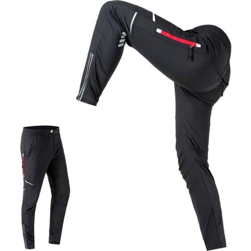 Summer Mens Cycling Pants Quick Dry Anti-Sweat Long Bike Pants Breathable Reflective Bicycle Trousers Cycling Clothing D0258