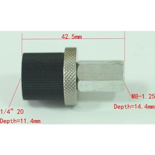 Metal Adapter kit M8-1.25 to 1/4"-20 double female For tripod head camera monpod