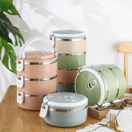 Multi-layer Kids Lunch Box Stainless Steel Thermal Heated Bento Box Food Containers Large Capacity Vacuum Insulation Boxes