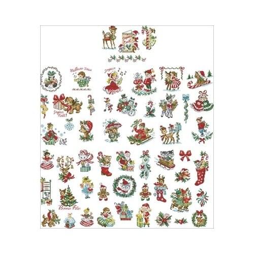 LBP-Paris Christmas Atlas Needlework,For Embroidery,DIY 14CT Unprinted Arts Cross stitch kits Set Cross-Stitching Home Decor