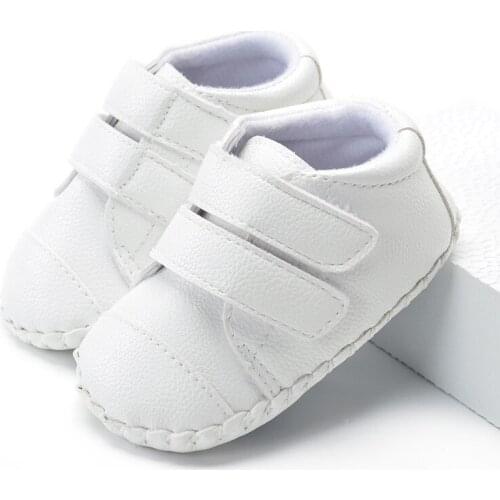 PU Leather Toddler Shoes Spring and Autumn Soft Bottom 0-1 Years Old Baby Shoes Step Shoes Non-slip Baby Shoes Simple Shoes 2019