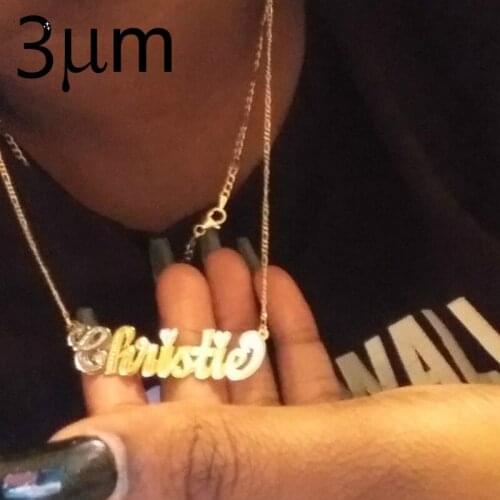 3UMeter New Hip Hop Letter Necklace Name Personalized Custom Necklace Gold Color Rhinestone Necklace Pendant Mothers Day Gifts