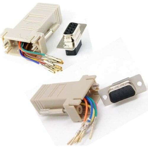 Extender DB9 to RJ45 male Female RS232 Female Adapter Connector Convertors