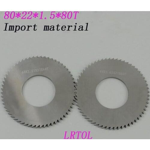 2pcs 80mm*22mm*1.5mm*80T Solid carbide Saw blade Milling cutter import material Processing stainless steel