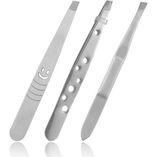 1Pcs Precision Sturdy Stainless Steel Slant Tip Tweezers Hair Plucker for Hair and Eyebrows Personal Care (Silver)