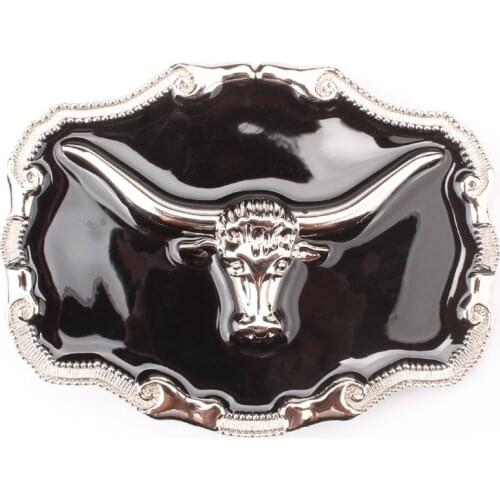 Men Metal Belt Buckle Classic Point Oil Bull Head Belt Accessories Your Western Cowboy Series Simple Belt Buckle