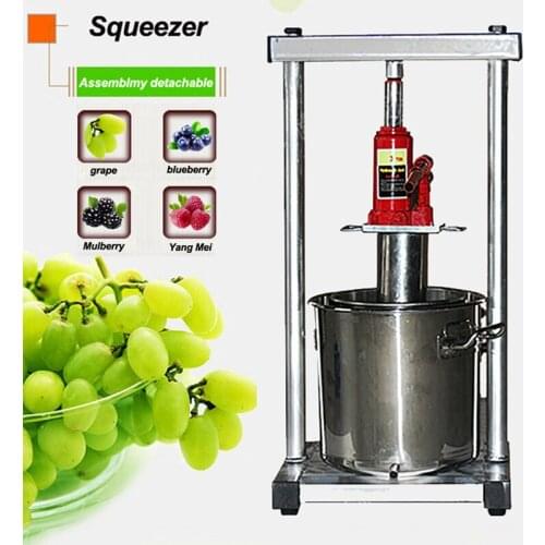 12L Home Manual Hydraulic Fruit Squeezer Small Honey Grape Blueberry Mulberry Presser Juicer Stainless Steel Juice Press Machine