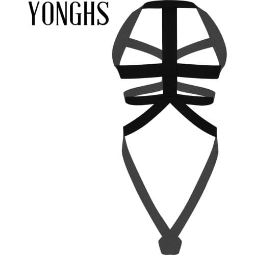 Mens Hot Sexy Lingerie Underwear Body Chest Harness Straps Belt Elastic Jockstrap One-piece Nightclub Stage Performance Costume