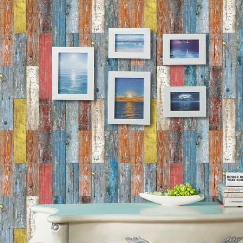 20 Pcs Retro Simulated Wood Grain Wall Stickers Floor Sticker Home Decoration Accessories Bedroom Living Room Decor