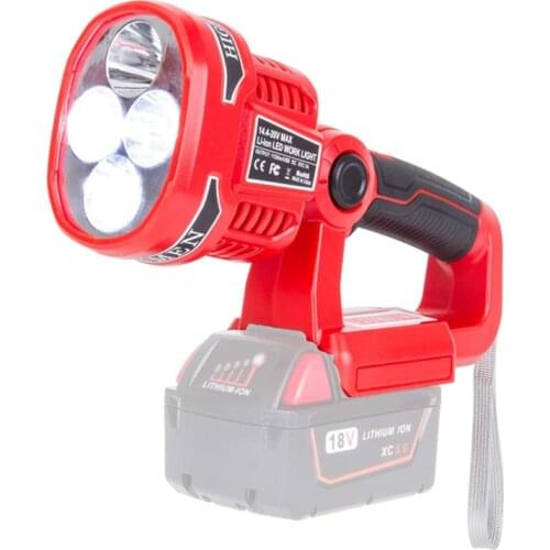 3W 12W LED Lamp Work Light for Milwaukee M18 18V Li-Ion Battery Spotlight Outdoor Flashlight Emergency Not Including Battery
