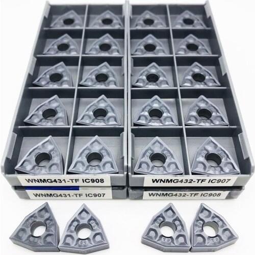 Carbide insert WNMG080408 TF IC907 IC908 WNMG080404 TF IC907 IC908 External turning tool turning insert WNMG 080408 CNCTokarnyy