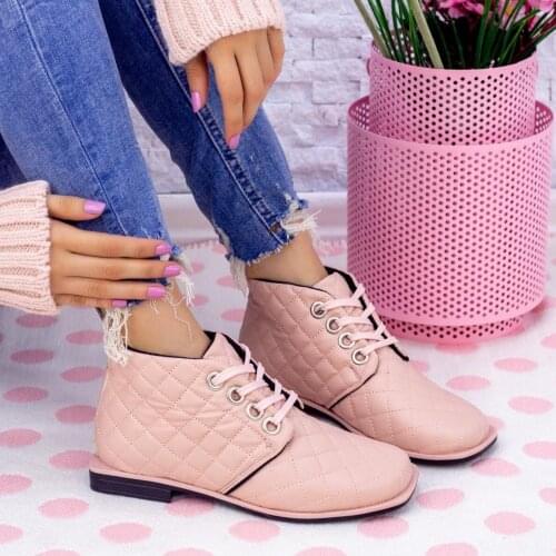 Tonar Diani Powder Skin Lace-Up Women Boots Colorful Mini Detailed Mesimlik