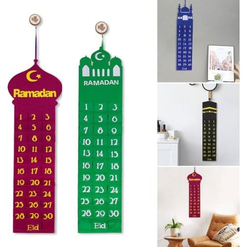 Ramadan Decoration for Home Eid Mubarak Felt Calendar Mubarak hanging Countdown Calendar For Ornament Home GDeals