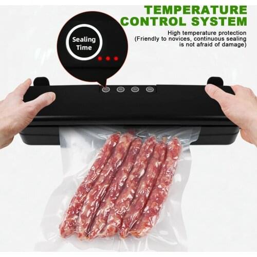 Vacuum Sealer Compact Automatic Dry Moist Modes Sealing Packing Machine Food Preservation Saver with Built-in Cutter for Kitchen