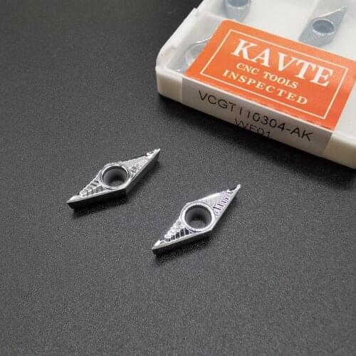 KAVTE 10PC VCGT110302 110304 110308 VCGT160402 160404 160408 Aluminum Turning Tool CNC Lathe Tools High Quality Aluminum Cutter