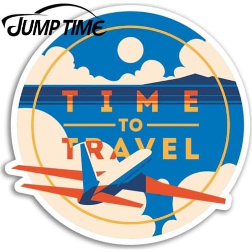 Jump Time Retro Travel Vinyl Stickers - Plane Airplane Fun Sticker Luggage Window Bumper Decal Waterproof Car Accessories