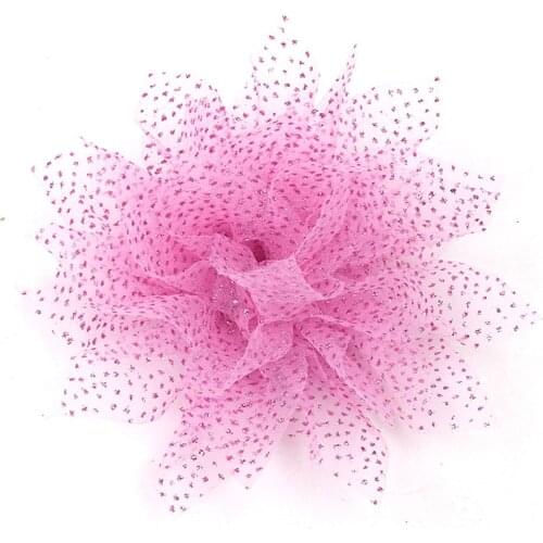 2xCute Spotted Flower Hairpin Hair Clip Dolls DIY Making for Girl Dolls Pink