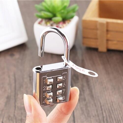 8 Digit Push Button Number Combination Padlock Mechanical Code Lock Wardrobe Password Lock Luggage Travel Safe Locks Zinc Alloy