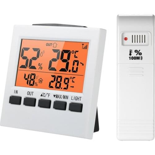 LCD Wireless Indoor/Outdoor Digital Thermometer Clock Temperature Meter Weather StationTemperature Tester Testing Tools