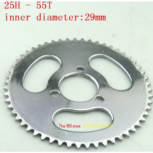 Good quality 25H 55T Tooth29mm 2 Stroke Mini ATV Rear Chain gear Sprocket plate For 47cc 49cc Pocket Bike Quad 4 Wheeler Scooter