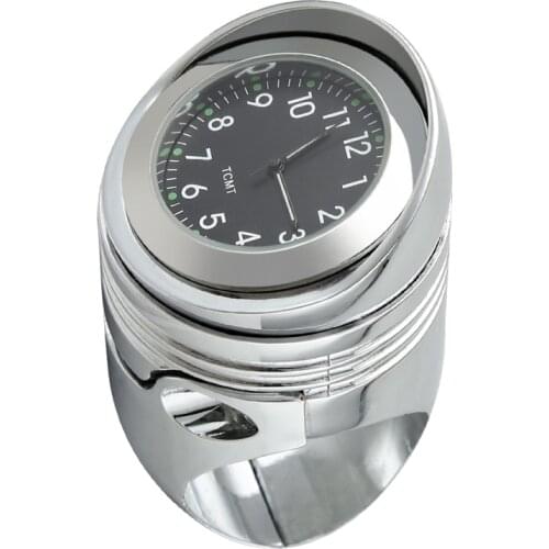 1 1/4" 1.25" Motorcycle Handlebar Clock Mount For Harley Chopper Aluminum Chrome/Black