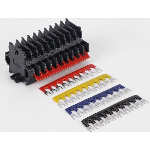 1pcs TBD-10A20A 10-position short-circuit strip double-layer guide rail terminal row 1P terminal board connector