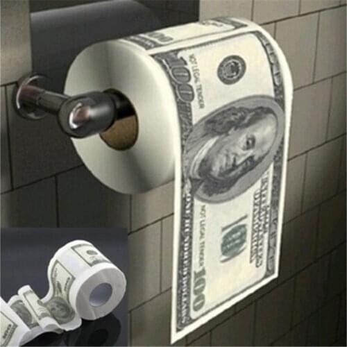 US $100 Dollar Bill Money Toilet Paper Printed Roll Tissue Humor Joke Party Gift Funny Gag Gift
