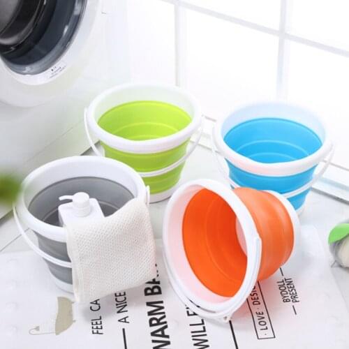 10LHOT Outdoor New folding bucket creative plastic portable kitchen bathroom camping car washing fishing cleaning tools outdoor