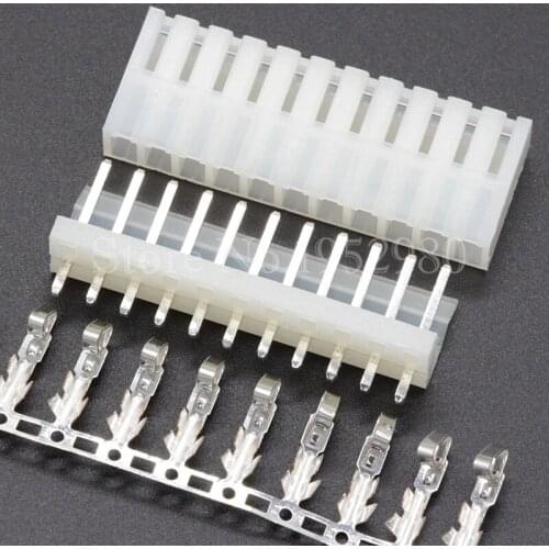 50Set/Lot CH3.96 Connector 11Pin 180 Degree Straight Pin 3.96mm Pin Header Wafer 3.96-AWG + Terminal + Housing