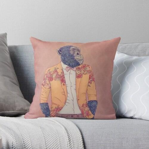 Alvin the Ape Throw Pillow Cushion Cover Polyester throw pillows case on sofa home living room car seat decor 45x45cm
