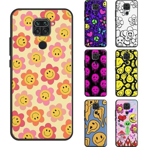 Melting Happy Smile Acid Sad Graffiti Case For Xiaomi Redmi Note 10 9 Pro 9S 8T Note 8 Pro Cover For Redmi 9 9T 9A 9C K40 7A 8A