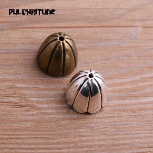 4pcs 15*18*18mm Two Color Bead Caps Charm Hollow Lotus Pendants Jewelry Accessories DIY Receptacle Charms