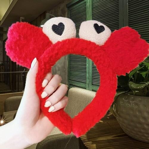 Korean Cute Non-slip Crab Hairbands Funny Plush Wash Face Headband For Women Girls Kid Cartoon Hair Accessories Turban Headwear