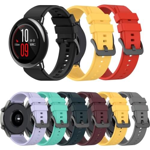 22mm Soft Silicone Watch Strap Band For Huami Amazfit PACE Stratos 2 2S 3 Replacement Wrist band for GTR 47mm GTR2 strap Correa