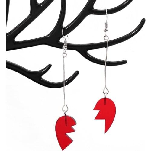 New Arrival Women Earrings Joint Heart Pendant Earring Red Dangle Eardrop Fashion Party Trinket for Girl Friends