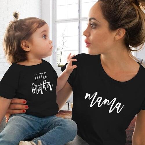 Mother Son T Shirt Mommy And Me Clothes Mama Little Brother Matching Outfits Mummy Baby Boy Set Women Kids Children Clothing