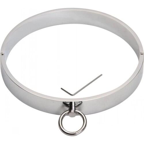 17 Inches Metal Locking Neck Collar Restraint Premium Bondage Rings Slave Big Choker Necklace Fetish Slave BDSM Restraint Adult