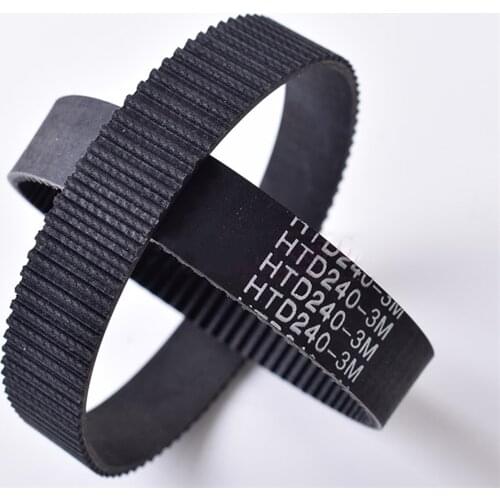 Closed Loop Timing Belt, Transmission Belts, HTD3M-255-15 Perimeter 225/267/300/324/384/519mm, Customized Width 8 9 10 15 17mm