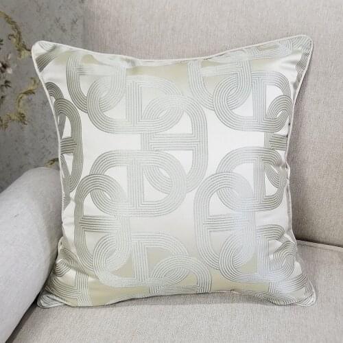 Luxurious 2 Colors Contemporary Geometry Design Woven Jacquard Decorative Pillow Case Sofa Chair Cushion Cover 45x45cm 1pc/lot