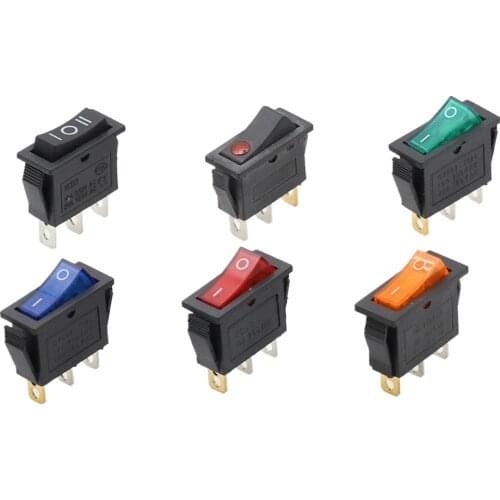 1pcs KCD3 Self-locking Rocker Switch ON-OFF 2 Position 3 Pin Electrical equipment With Light Power Switch 16A 250VAC/ 20A 125VAC