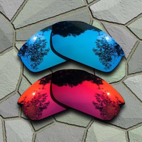 Sky Blue&Violet Red Sunglasses Polarized Replacement Lenses for Oakley Flak Jacket