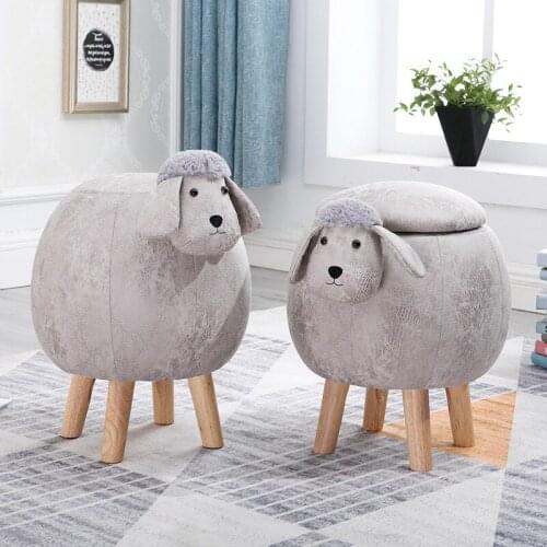 Shoe Stool Pouf Chair Store Promotion Lint Sofa Ottoman Bean Bag Kid Toy Storage Footstool Solid Wood Nordic Home Decor