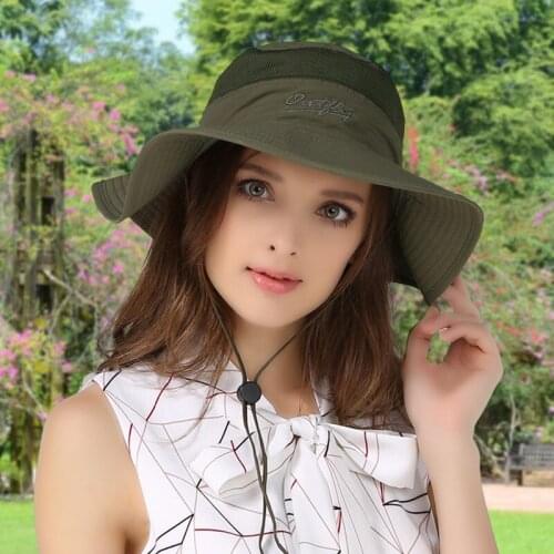 Unisex Panama Bucket Hat Adjustable Buckle Fisherman Hat Outdoor Beach UV Sunscreen Hunting Fishing Cap Bucket Sun Hat Chapeau