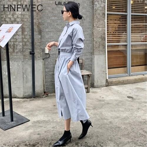 2020 new summer fashion women dress Fashion shirt dress female Korean overknee shirt dresses T490